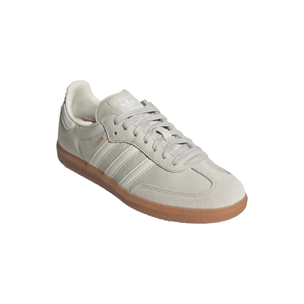 Adidas Samba OG shoe: ALUMINA / CHALK WHITE / WONDER BEIGE (women’s size 7)